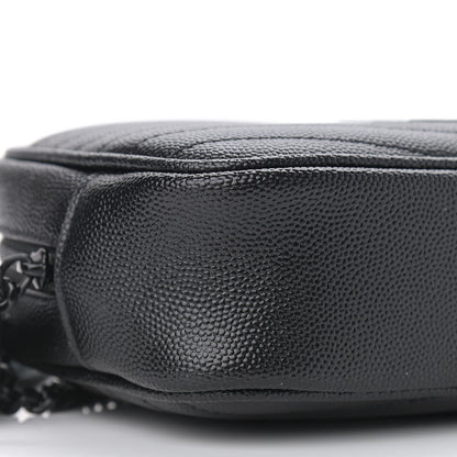 Saint Laurent Grain De Poudre Matelasse Monogram Mini Lou Camera Bag Black 8 of 9