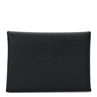 Hermes Epsom Calvi Duo Card Case Black 1 of 7
