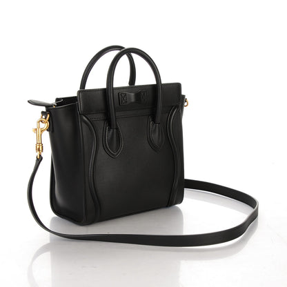 Celine Smooth Calfskin Nano Luggage Black 3 of 7