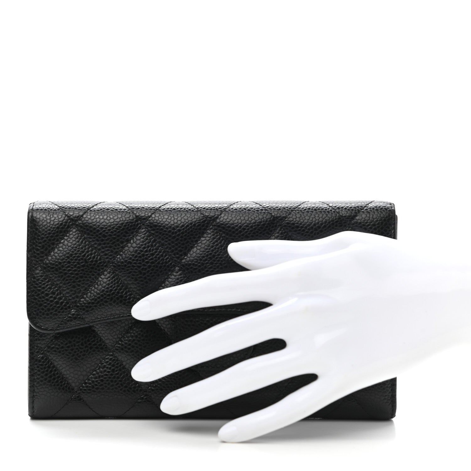 Chanel Caviar Quilted Long Flap Wallet Black 2 of 10