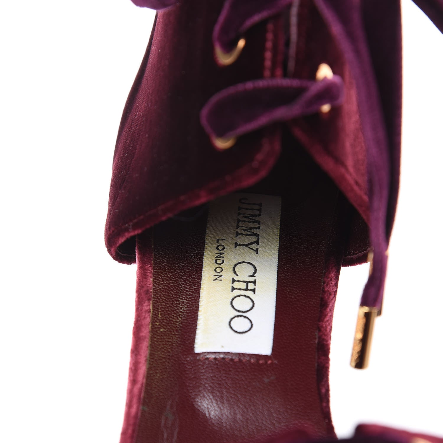Jimmy Choo Velvet Lace Up Mari 100 Pumps 40.5 Bordeaux 7 of 13
