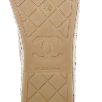 Chanel Velvet Logo Espadrilles 40 Beige Black 6 of 9