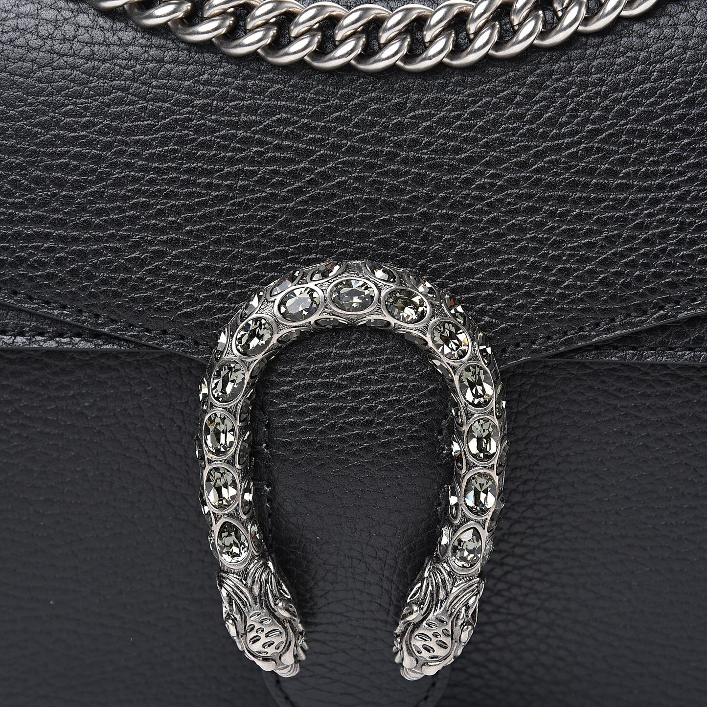 Pebbled Calfskin Small Dionysus Shoulder Bag Black