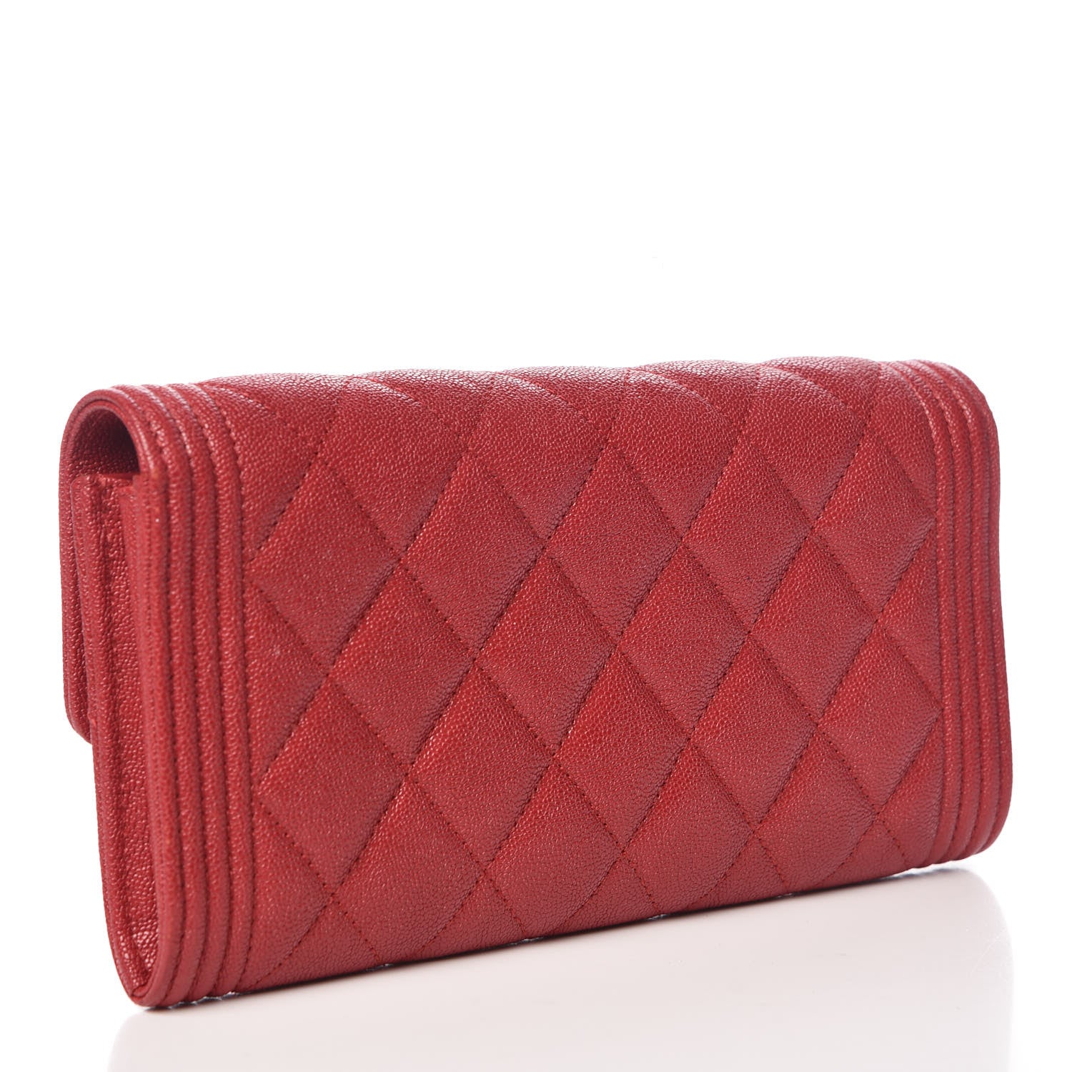 Chanel Caviar Quilted Boy Flap Wallet Red 3 of 9