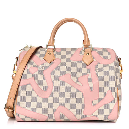 Louis Vuitton Damier Azur Tahitienne Speedy Bandouliere 30 Rose Ballerine 1 of 31