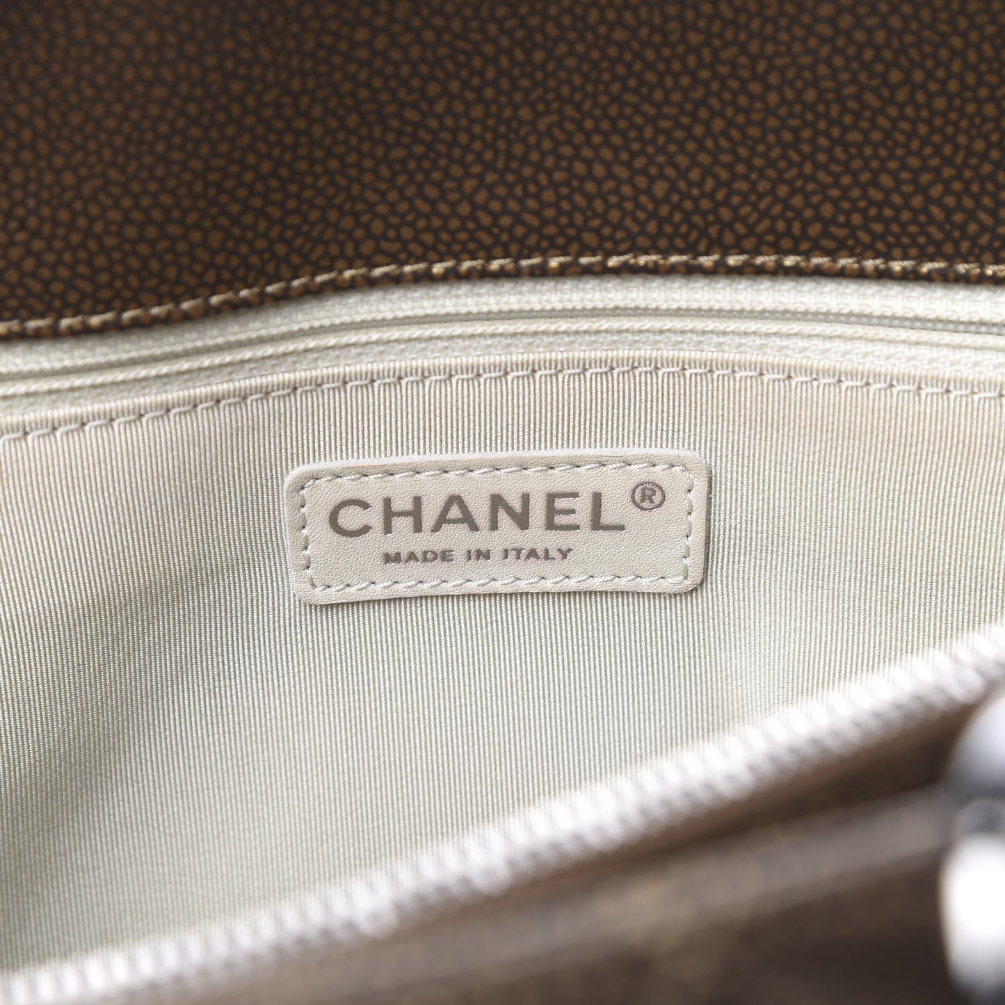 Metallic Caviar Quilted Grand Shopping Tote GST Bronze
