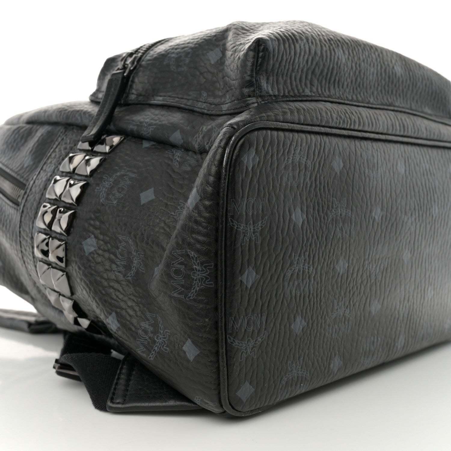 MCM Visetos Medium Side Studs Stark Backpack Black 8 of 10