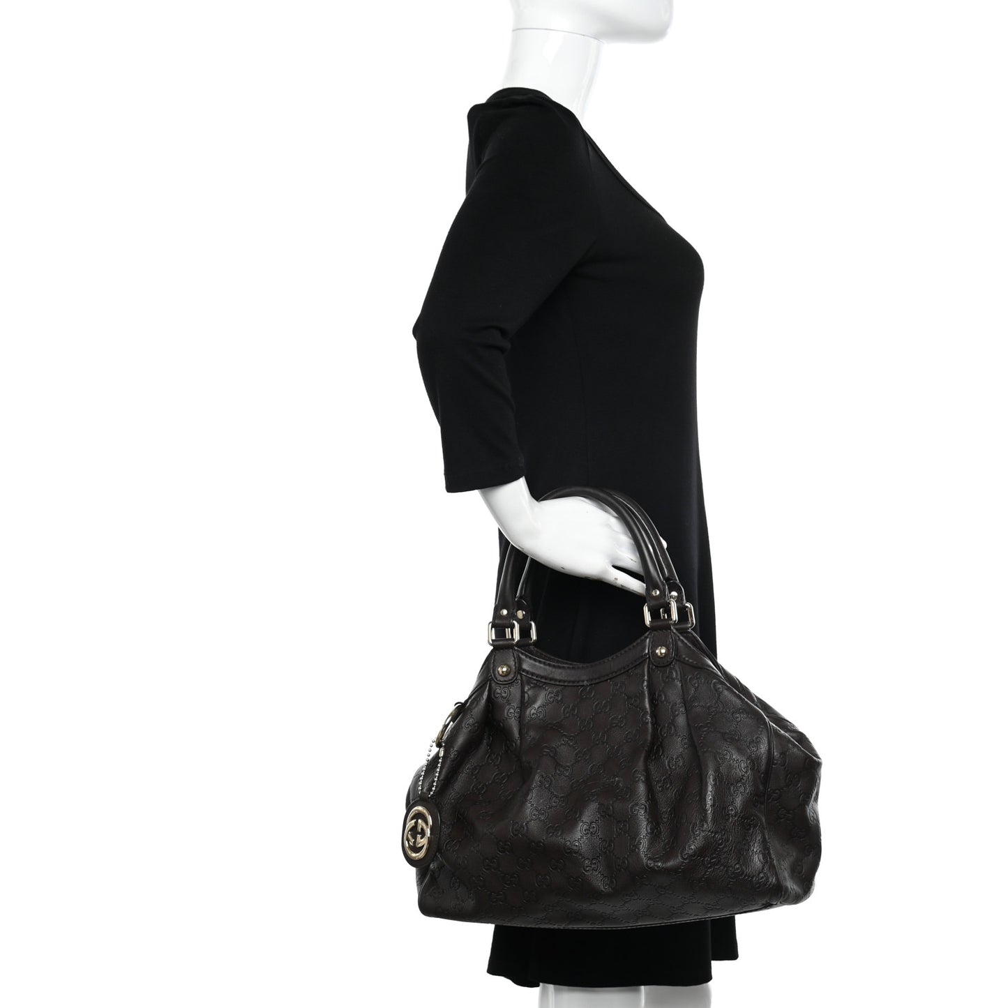 Guccissima Medium Sukey Tote Chocolate