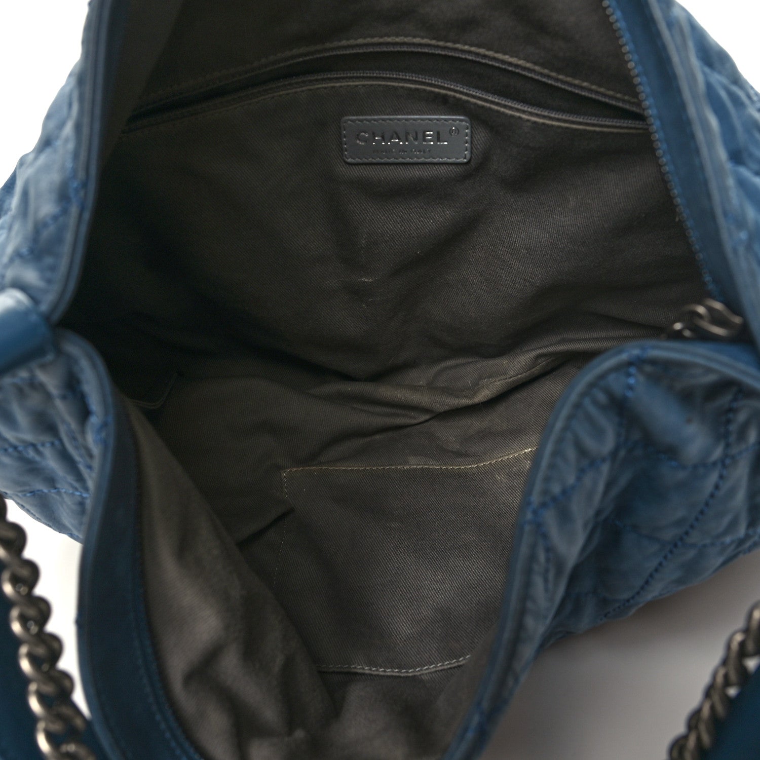Chanel Iridescent Calfskin Quilted Daily Hobo Blue 5 of 12