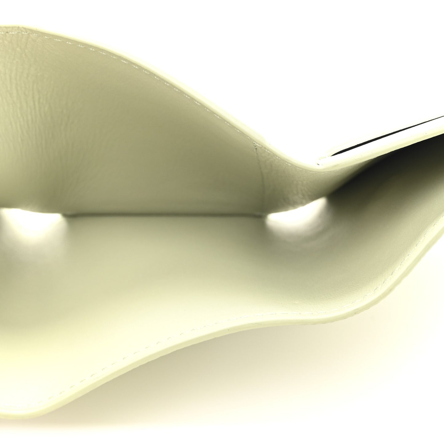 Pebble Grain Calfskin Anagram Small Vertical Wallet Green