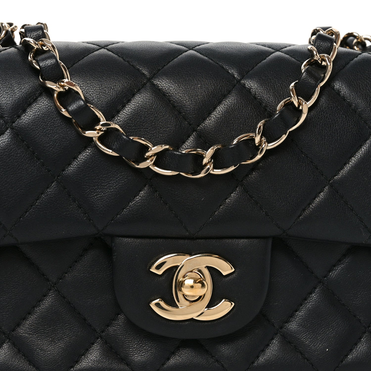 Chanel Lambskin Quilted Mini Rectangular Flap Black 8 of 11