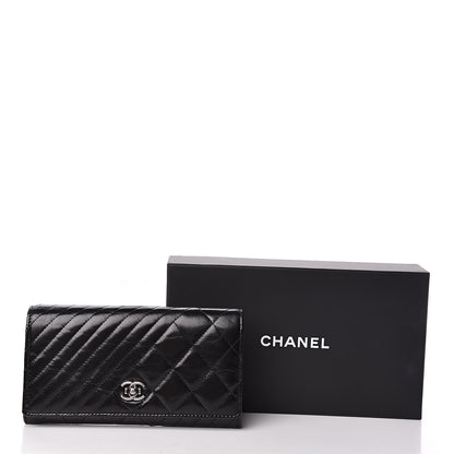 Chanel Glazed Calfskin Quilted Coco Boy Large Gusset Flap Wallet Black 12 of 12