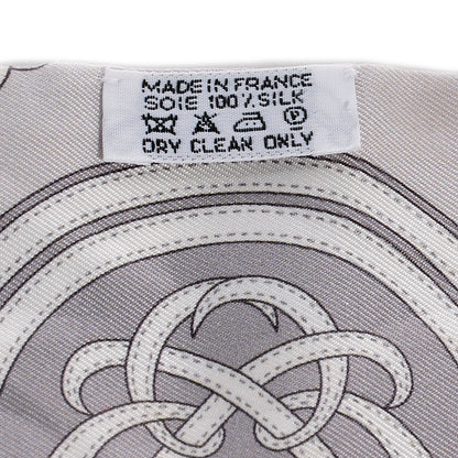 Hermes Silk Grande Tenue Twilly Scarf Rose Pale Gris Perle Blanc 6 of 6