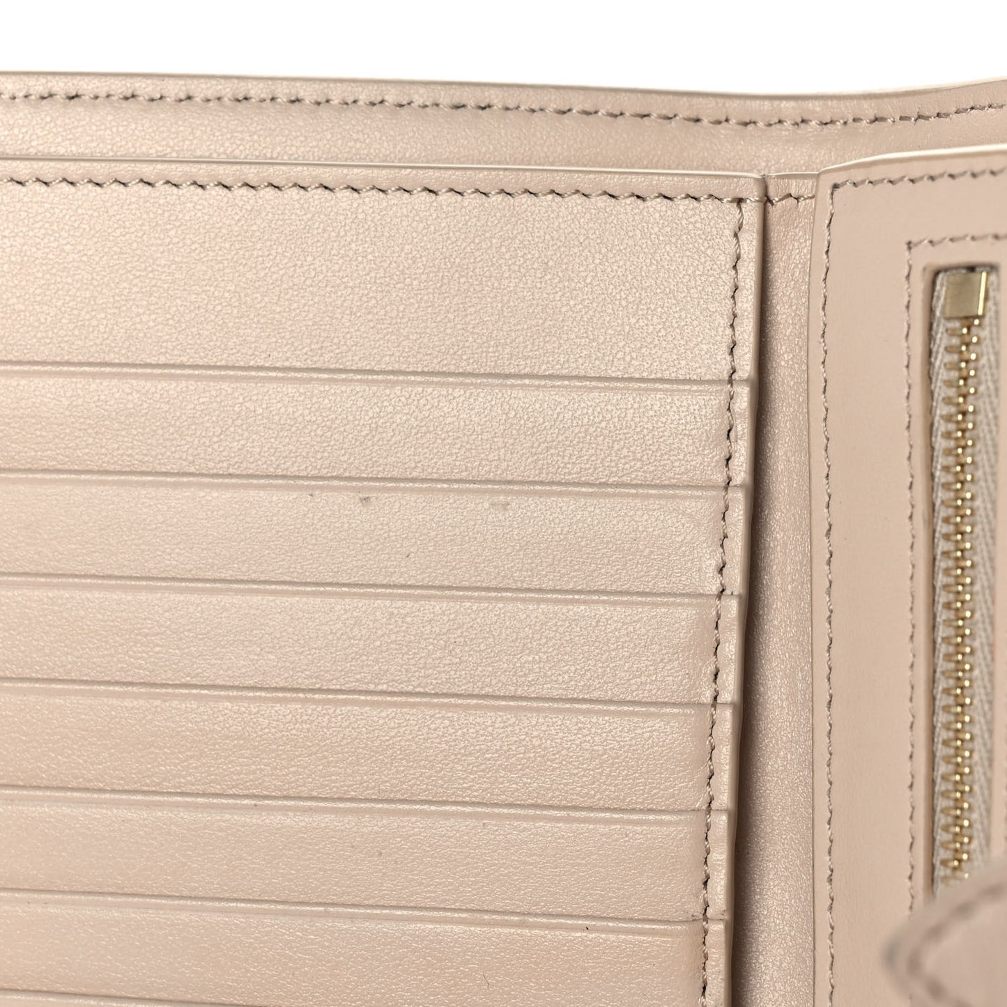 Grained Calfskin Medium Multifunction Strap Wallet Powder