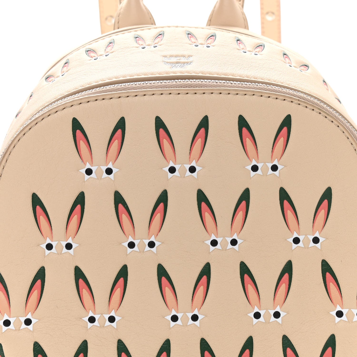 MCM Lambskin Star Eyed Bunny Mini Backpack Natural 13 of 13