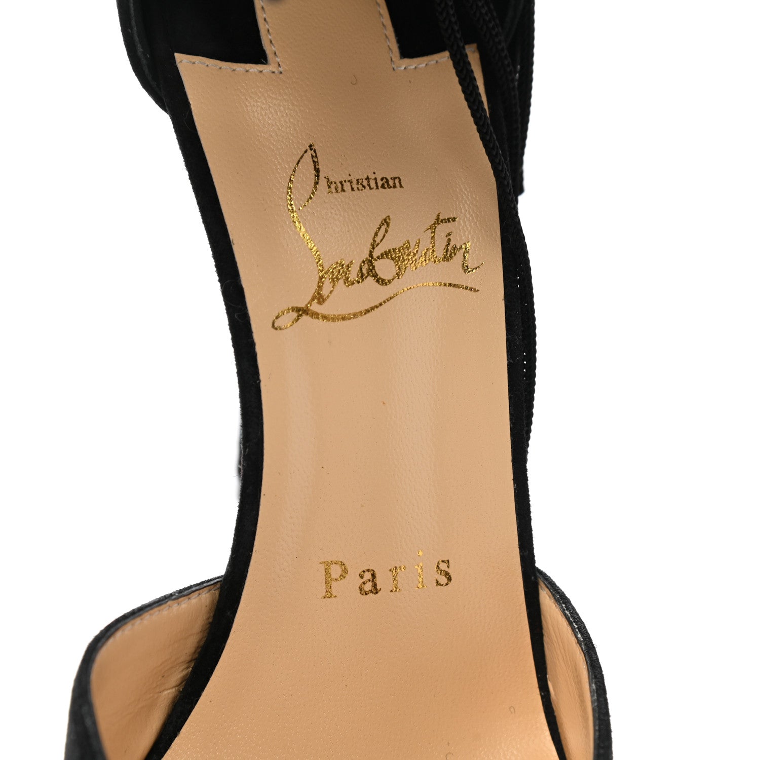 Christian Louboutin Veau Velours Fringe Courtain 100 Pumps 36.5 Black 7 of 8