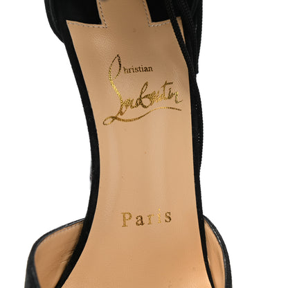 Christian Louboutin Veau Velours Fringe Courtain 100 Pumps 36.5 Black 7 of 8