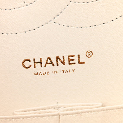 Chanel Caviar Quilted Jumbo Double Flap White 5 of 10