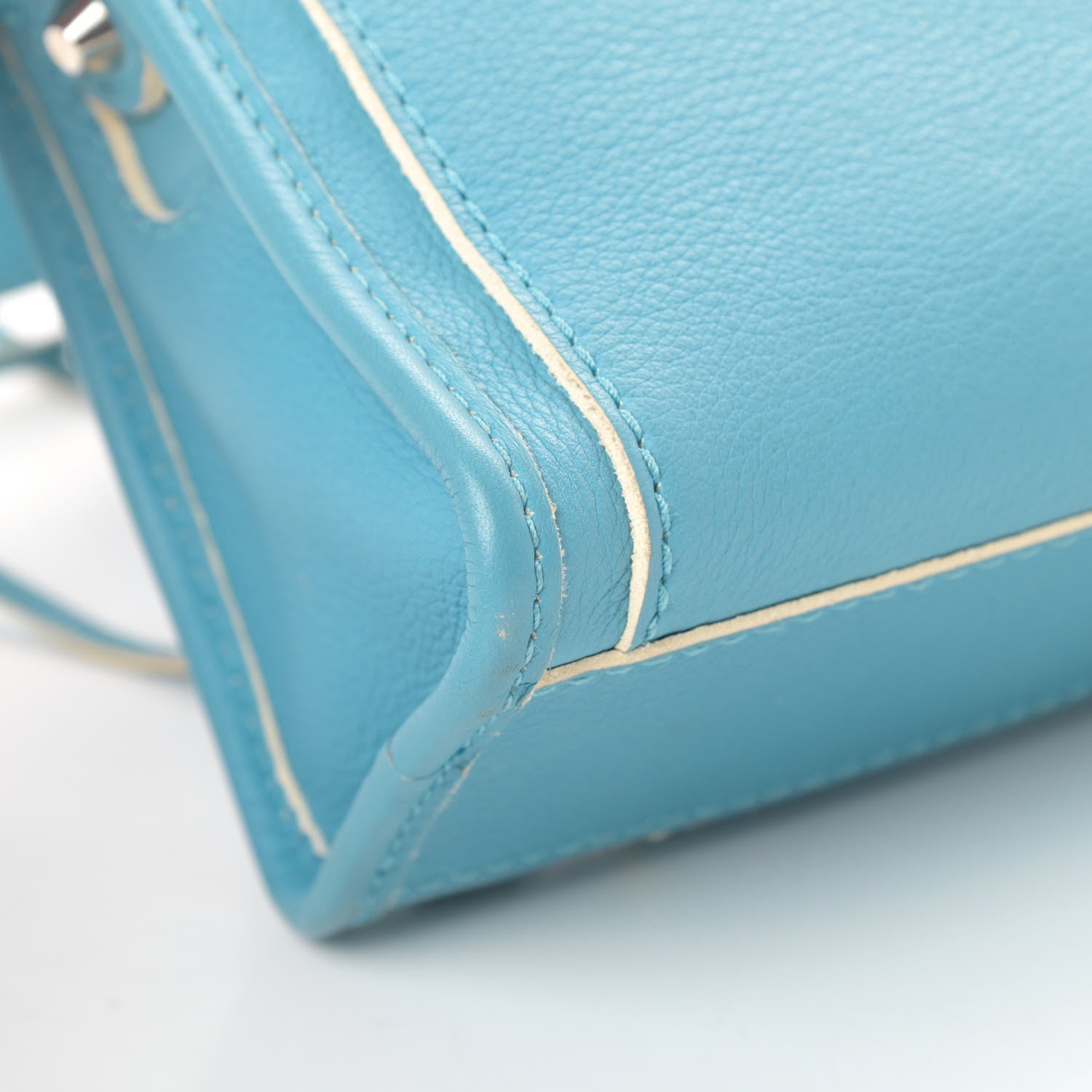 Balenciaga Supple Grained Calfskin Classic Silver Hardware Highlight Mini City Bleu Caraibes 12 of 17
