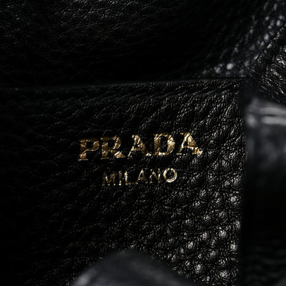 Prada Vitello Daino Drawstring Bucket Black 6 of 8
