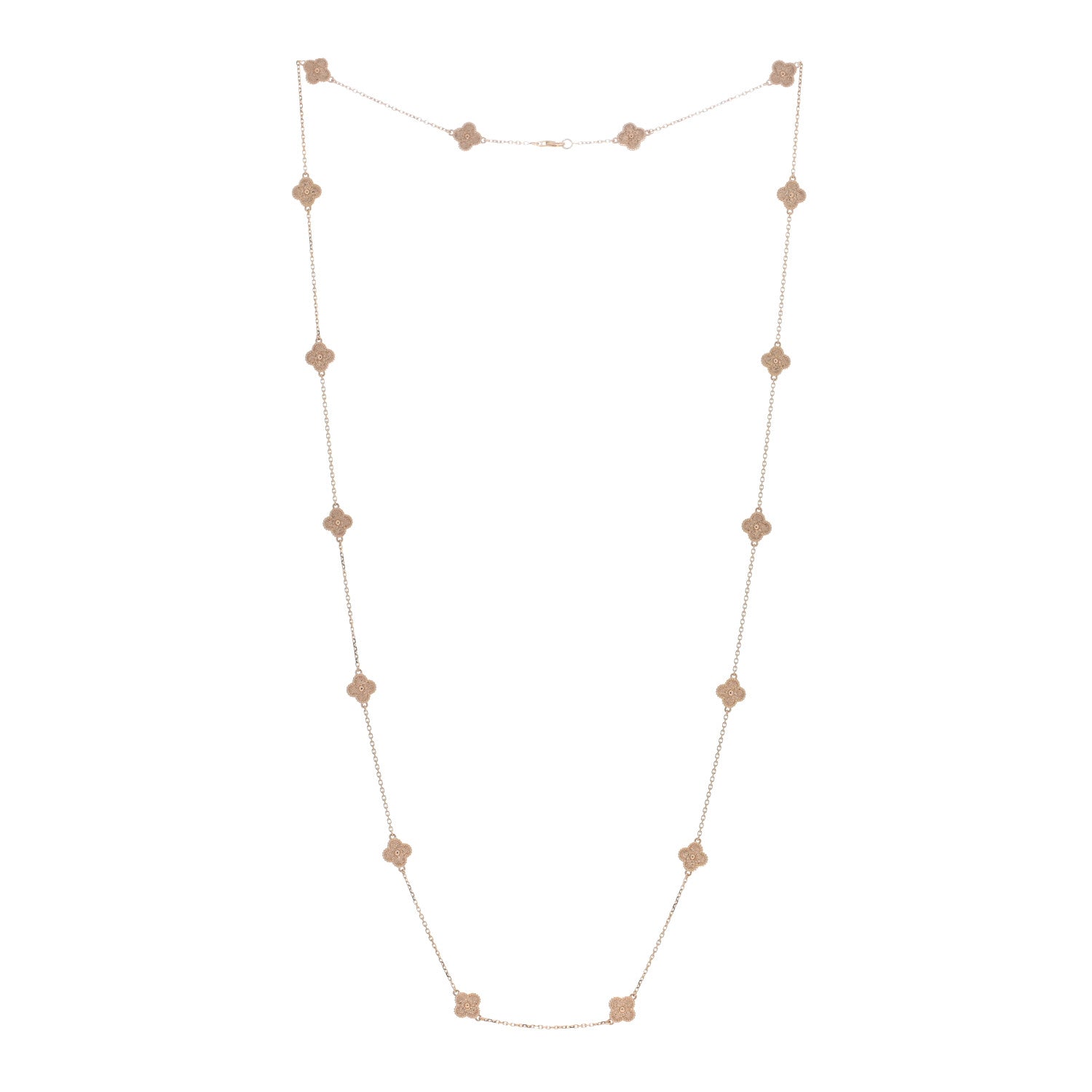 Van Cleef & Arpels 18K Rose Gold 16 Motifs Sweet Alhambra Necklace 3 of 6