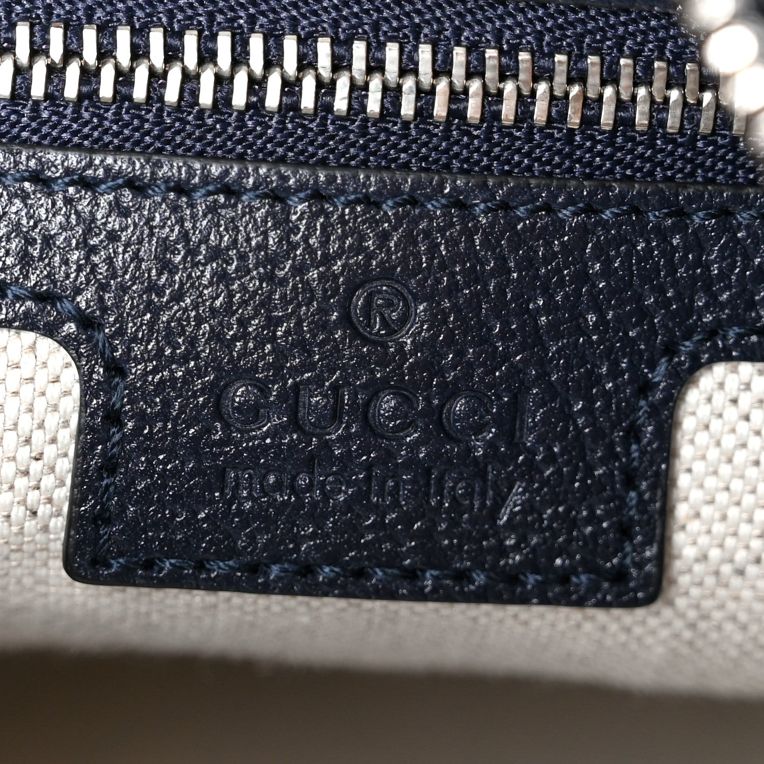 Gucci GG Supreme Monogram Textured Calfskin Web Large Attache Shoulder Bag Beige Blue 5 of 11