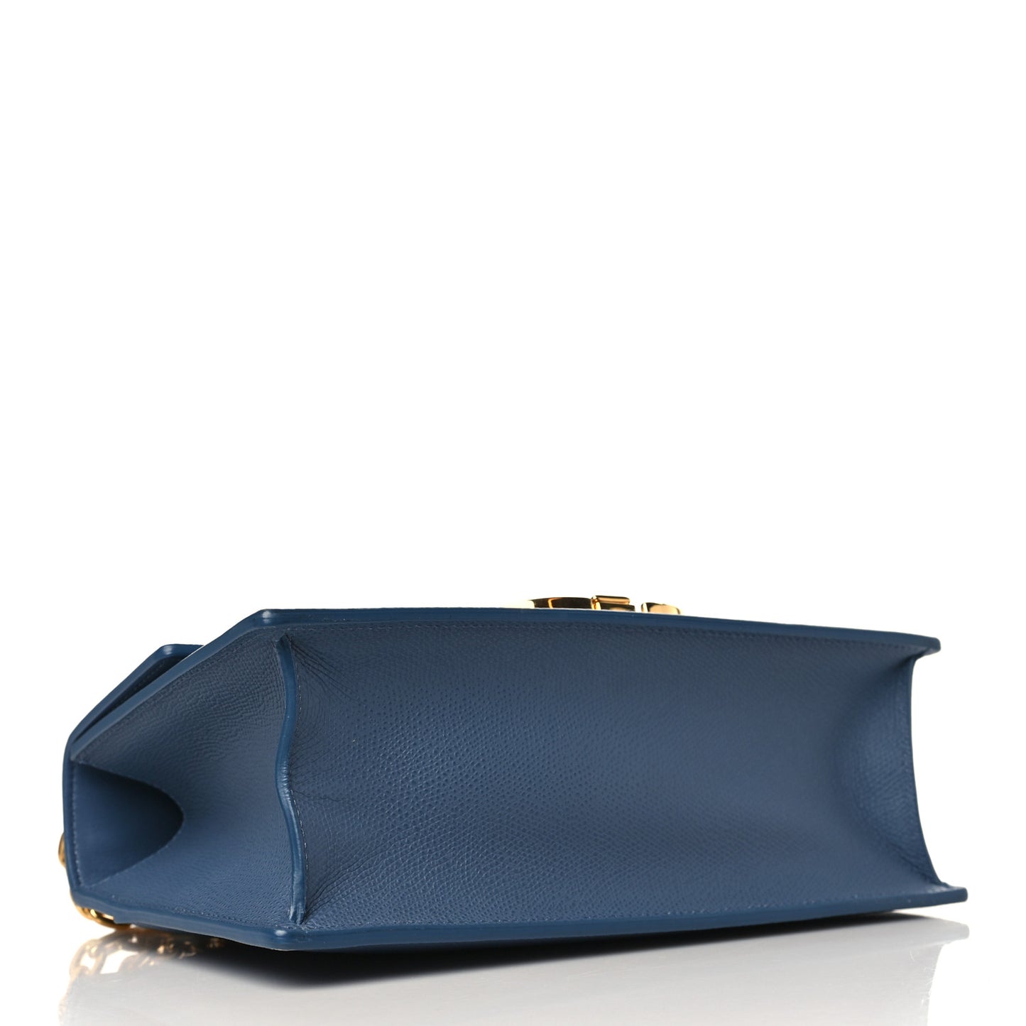 Grained Calfskin Embossed 30 Montaigne Chain Flap Bag Blue