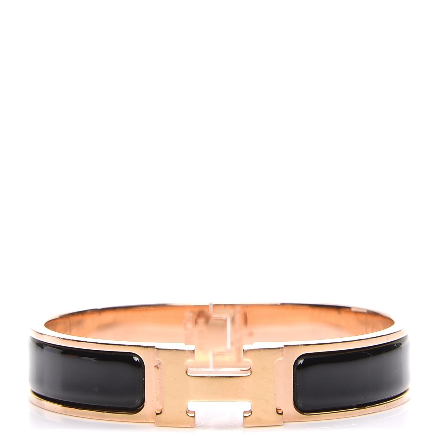 Enamel Narrow Clic Clac H Bracelet PM Black
