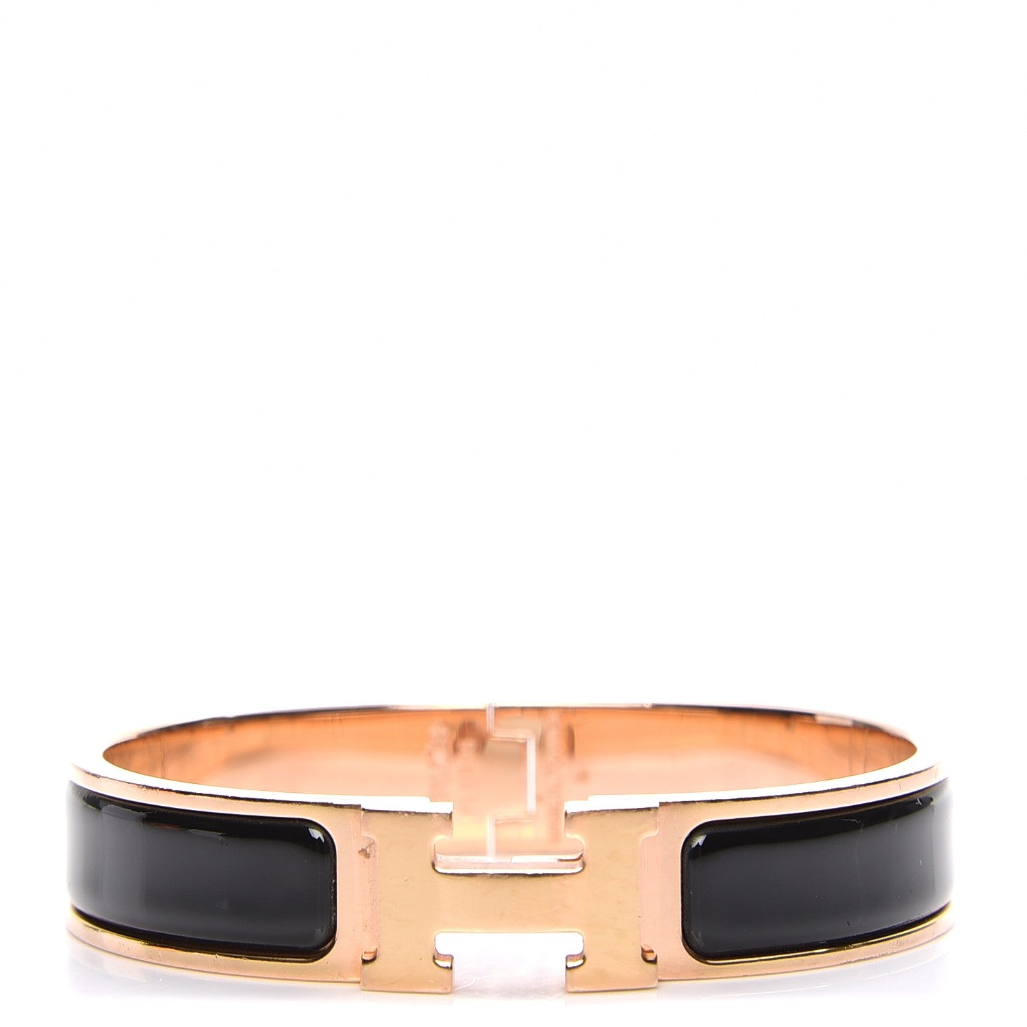 Hermes Enamel Narrow Clic Clac H Bracelet PM Black 1 of 6