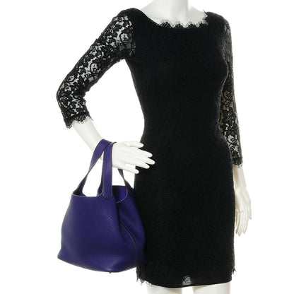 Hermes Taurillon Clemence Picotin Lock PM Iris 2 of 9