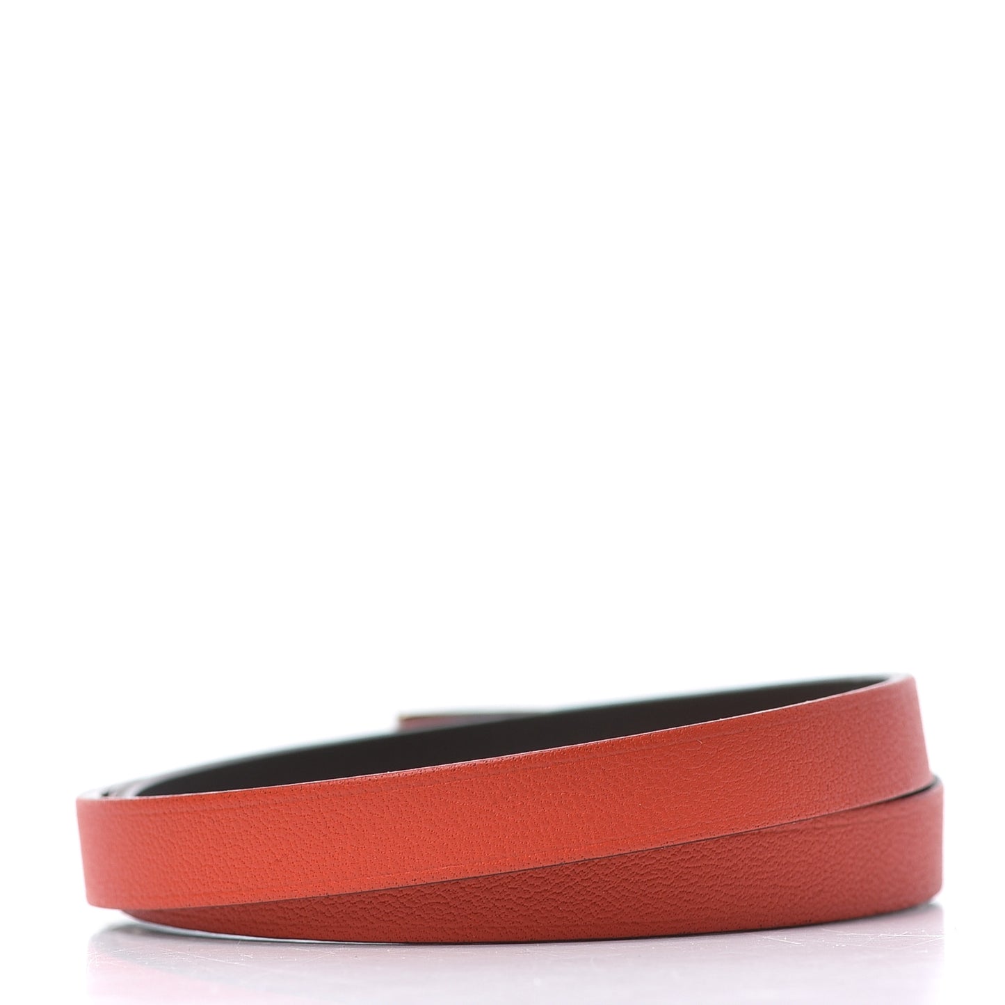 Swift Behapi Double Tour Reversible Bracelet M Orange Poppy Rouge H