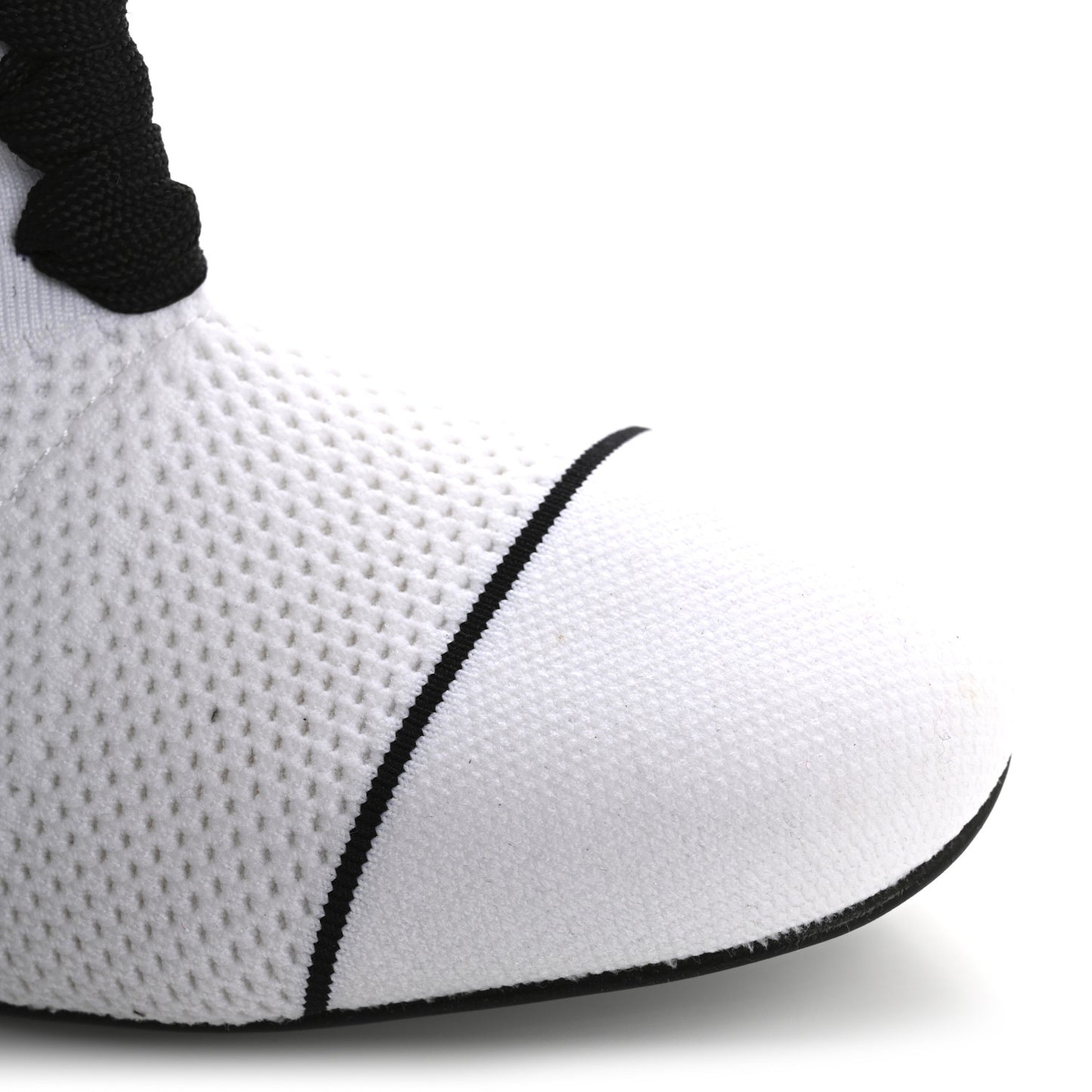 Stretch Fabric Knit FF Sock Booties  36 Black White
