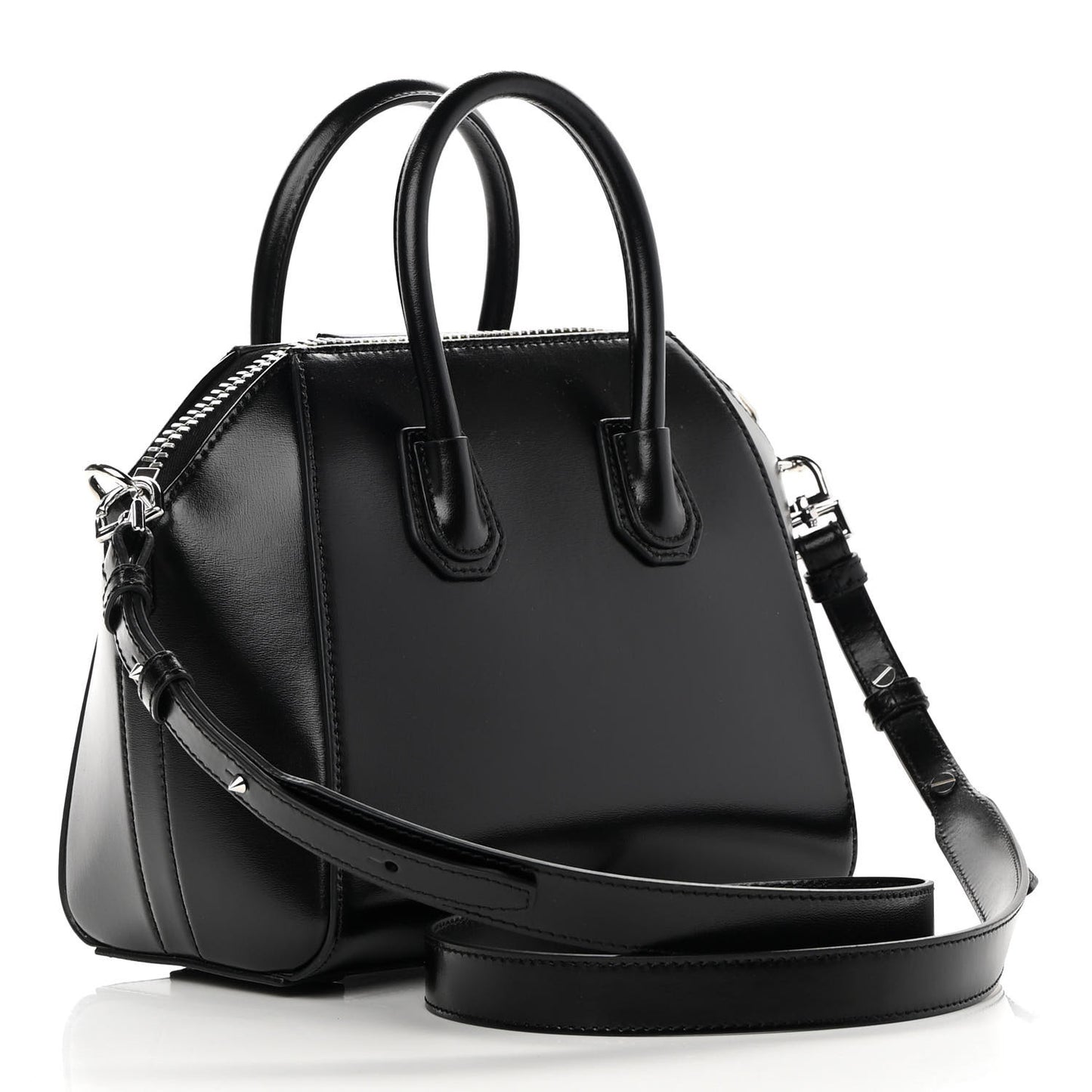 Shiny Lord Calfskin Mini Antigona Black