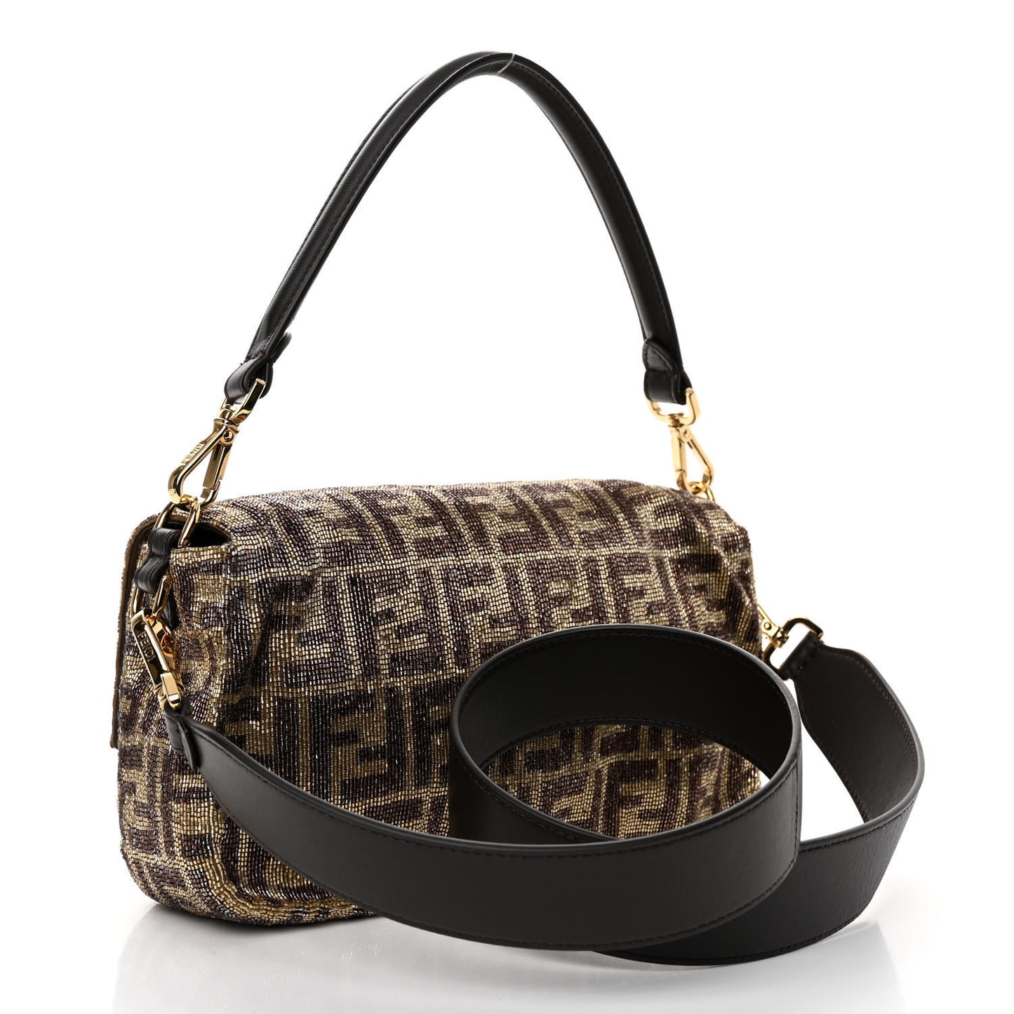 Vitello King Beaded Zucca Baguette Moro Black