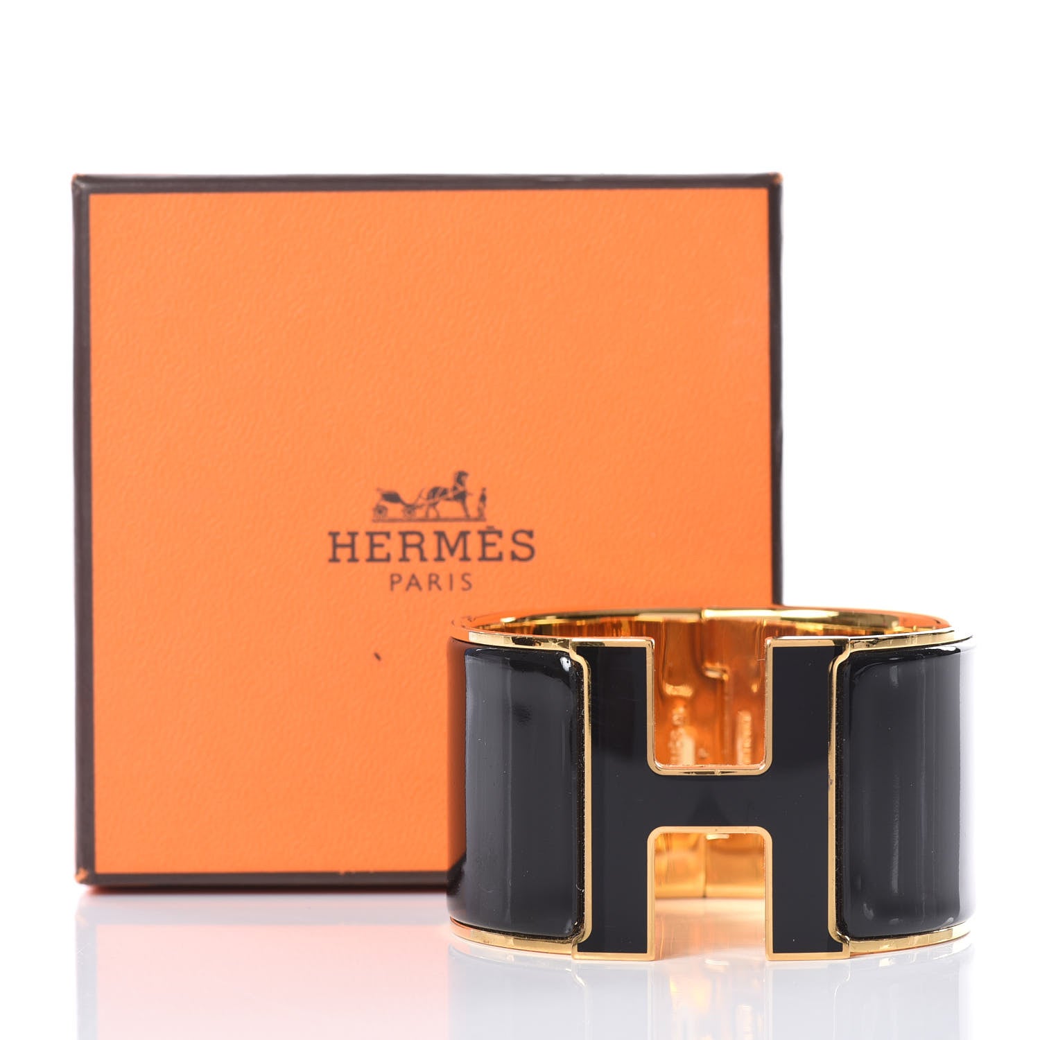 Hermes Enamel Extra Wide Clic Clac H Bracelet PM Black 5 of 5