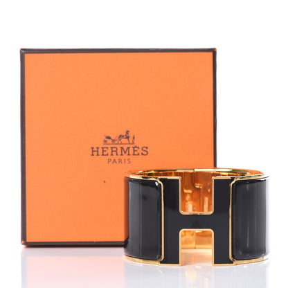 Hermes Enamel Extra Wide Clic Clac H Bracelet PM Black 5 of 5