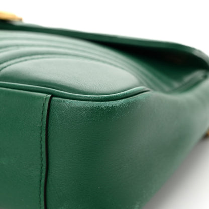 Gucci Calfskin Matelasse Medium GG Marmont Shoulder Bag Emerald Green 13 of 18