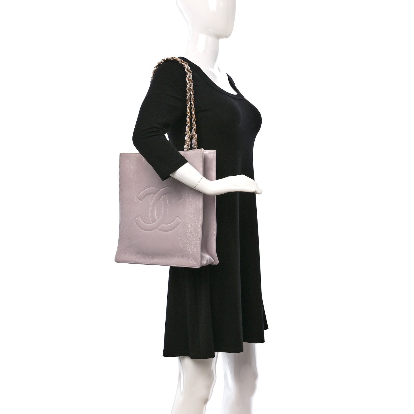 Lambskin CC Shoulder Bag Lilac