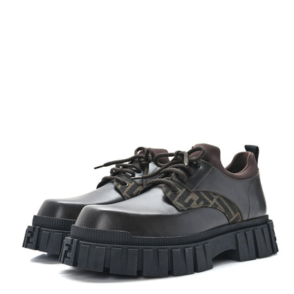 Fendi Vitello Fabric Jacquard FF 1974 Mens Fendi Force Ankle Combat Boots 9 Black Grigio 3 of 8