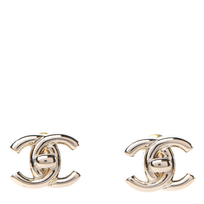 Chanel Metal CC Turnlock Earrings Gold 1 of 4