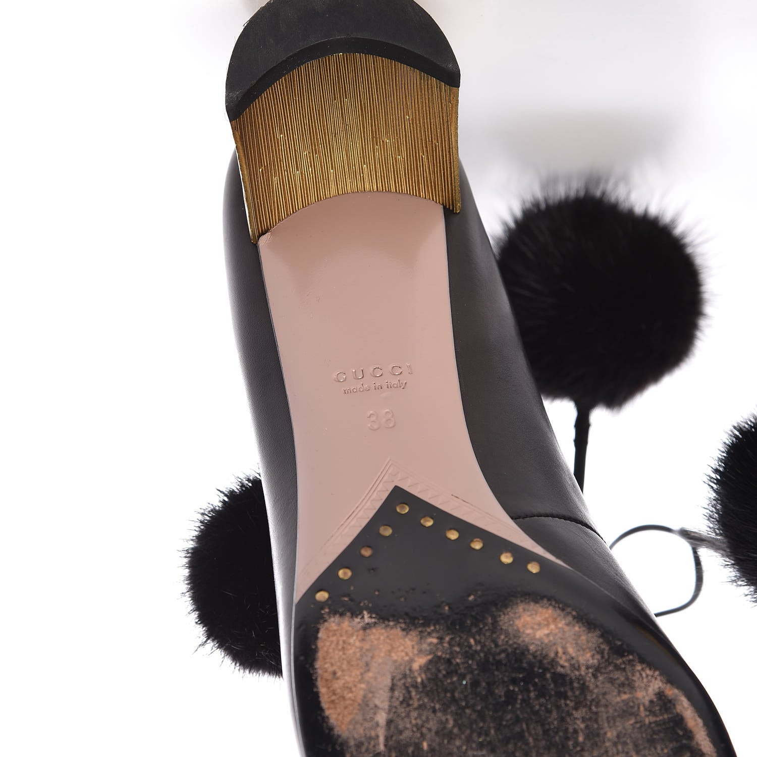 Gucci Calfskin Heloise Lace Up Ankle Boots 38 Black 8 of 13