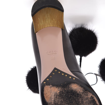 Gucci Calfskin Heloise Lace Up Ankle Boots 38 Black 8 of 13
