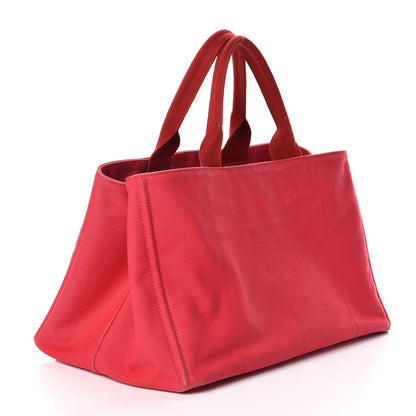 Prada Canapa Large Logo Shopping Tote Rosso 4 of 14