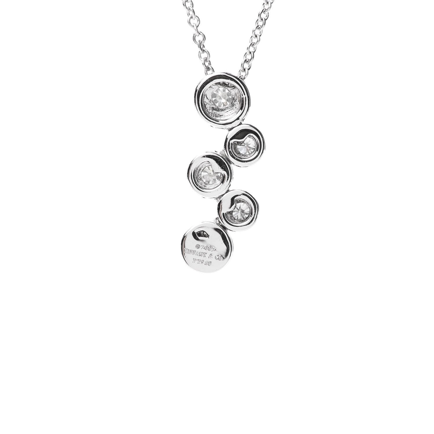 Tiffany Platinum Diamond Bubble Pendant Necklace 5 of 8