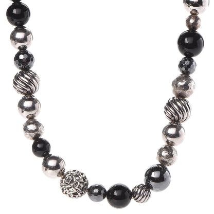 David Yurman Sterling Silver Black Onyx Hematite Elements Long Toggle Necklace 1 of 4