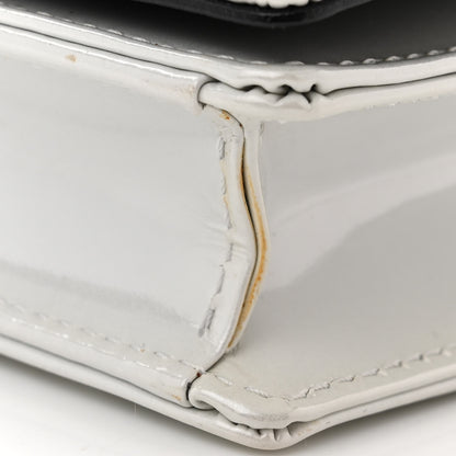 Christian Dior Patent Micro-Cannage Diorama Wallet on Chain Pouch Metallic White 11 of 11