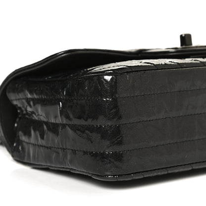 Chanel Patent Metallic Crumpled Calfskin Chevron Quilted Mini Rectangular Flap So Black 8 of 12
