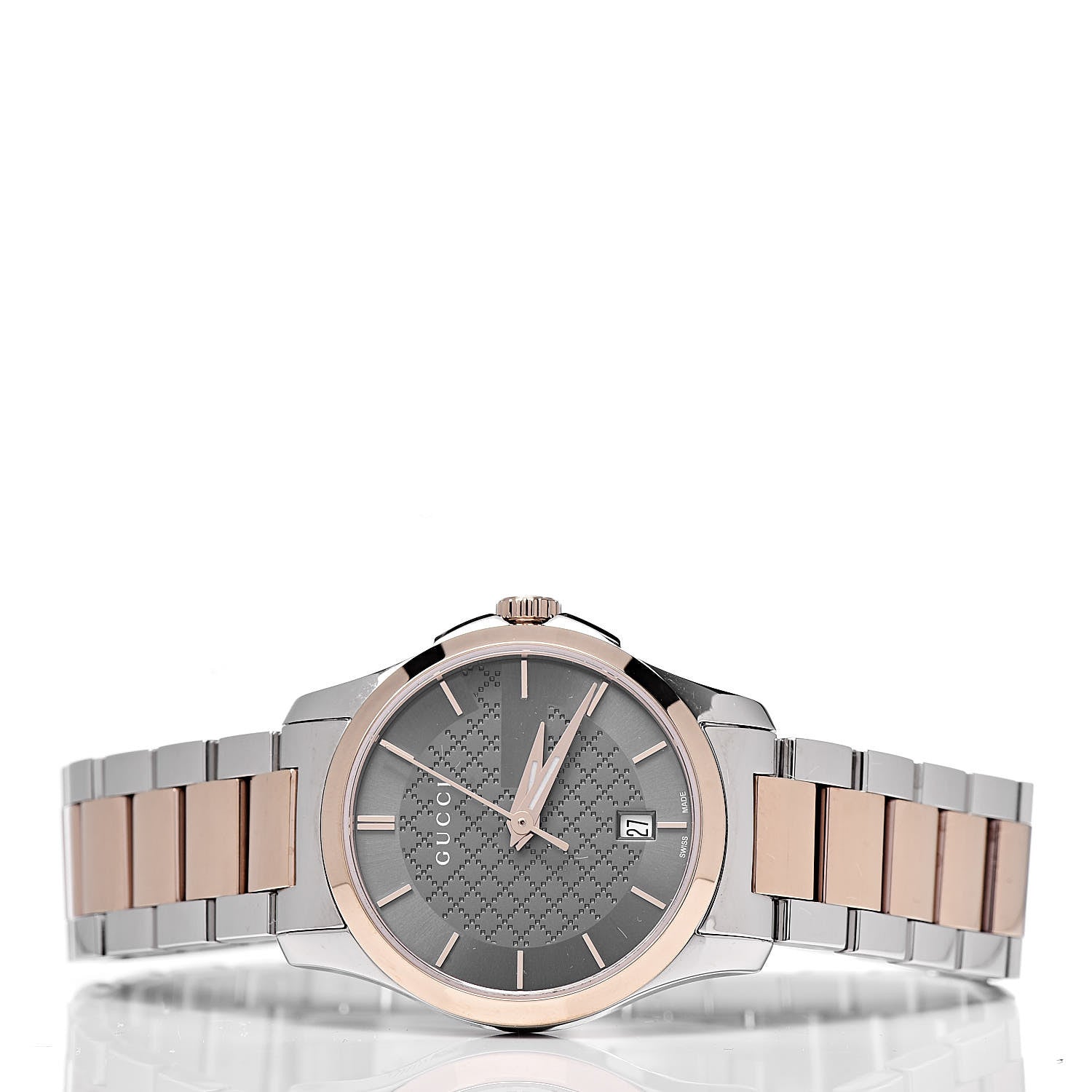 Gucci Stainless Steel 28mm G-Timeless Two Tone Quartz Watch Grey 3 of 9