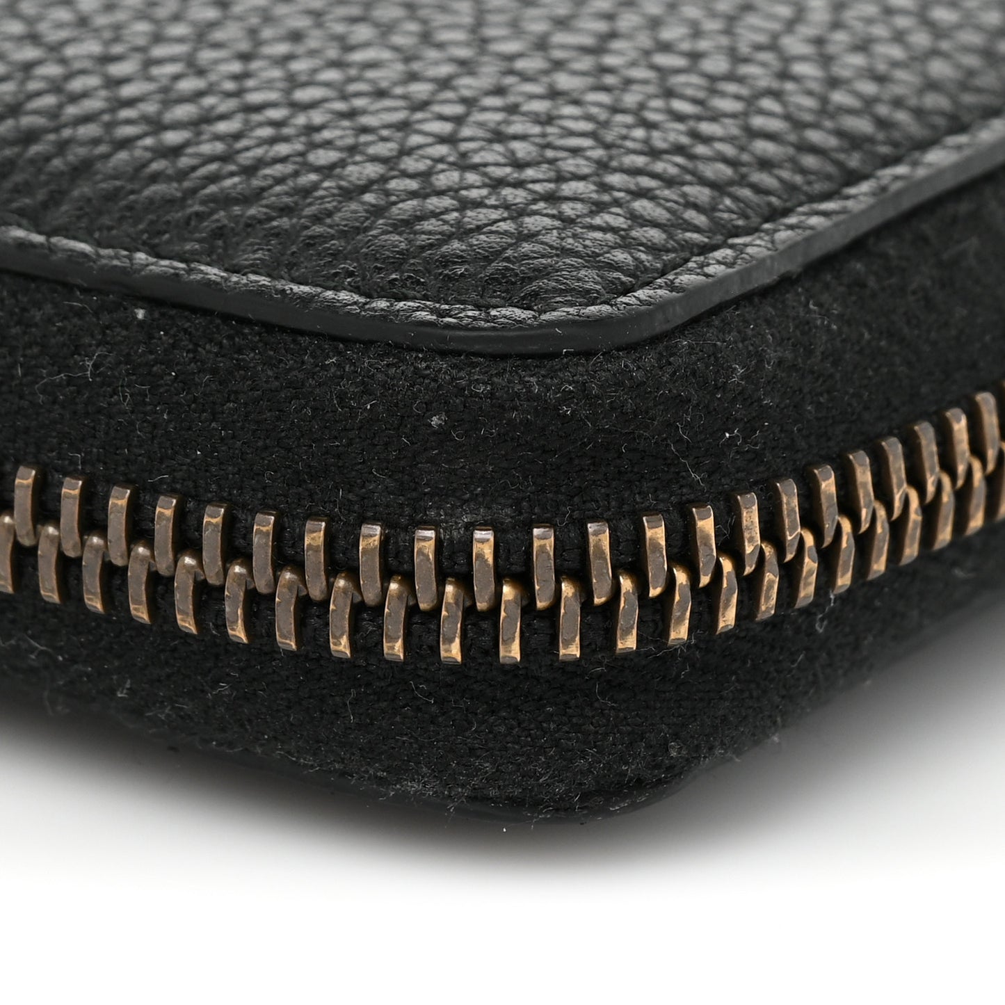 Calfskin Logo Zip Around Wallet Black