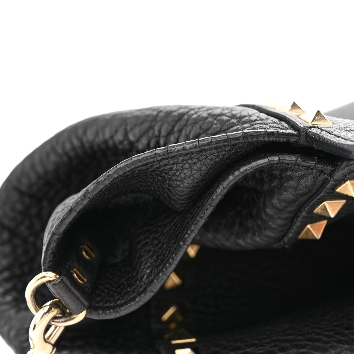 Valentino Garavani Pebbled Calfskin Medium Rockstud Tote Black 19 of 20
